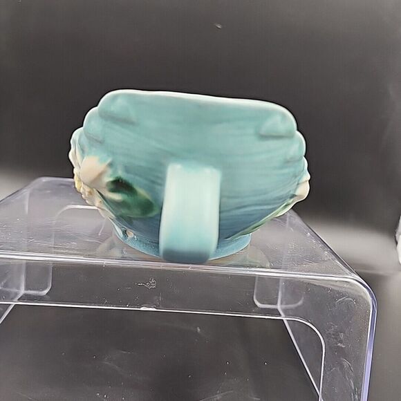 Roseville Pottery Water Lily Handled Planter 439-6 8.5" x 2.25" - Picture 5 of 9